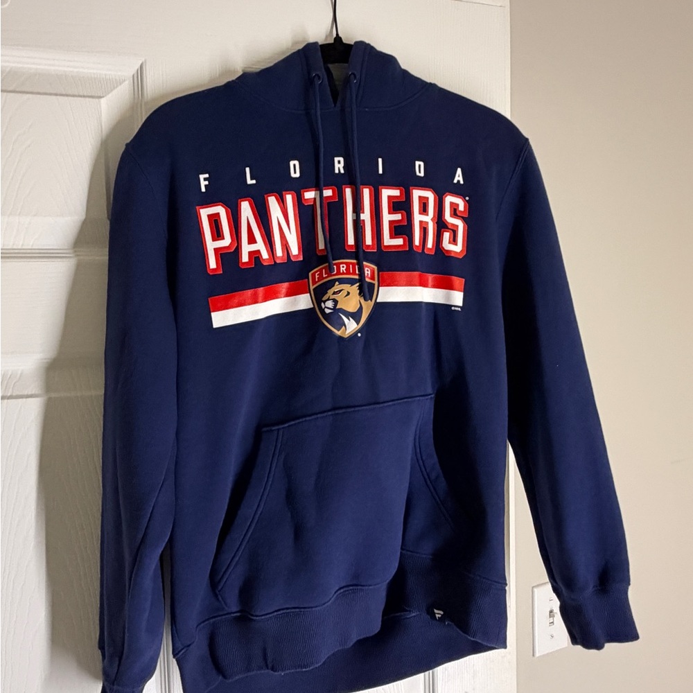 Fanatics Navy Blue Pullover Hoodie with Red and White Lettering